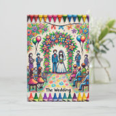 Niedliche Hochzeit Einladung (Stehend Vorderseite)