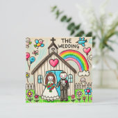 Niedliche Hochzeit Einladung (Stehend Vorderseite)