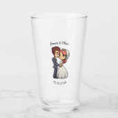 Niedliche Hochzeit Glas (Vorderseite)