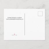 Niedliche Hochzeit Gnome Couple Save the Date Ankündigungspostkarte (Rückseite)