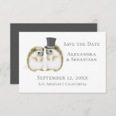 Niedliche Hochzeit Igel Couple Save the Date (Vorne/Hinten)
