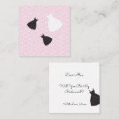 Niedliche Hochzeit in Rosa Mitteilungskarte (Vorne/Hinten)