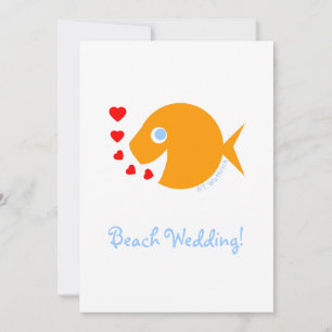 Niedliche Hochzeit in Urlaubsort am Strand Rett Save The Date