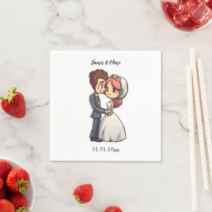 Niedliche Hochzeit Serviette