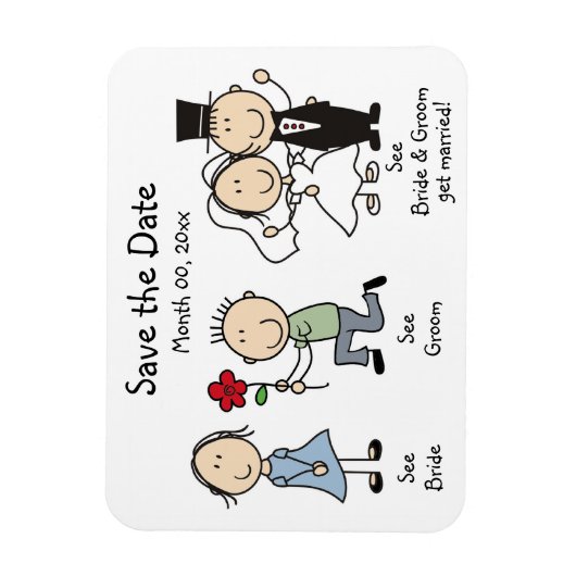Niedliche Hochzeit Speichern Sie die Datumsmagnete Magnet (Vertikal)