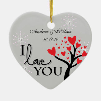 Niedliche Hochzeit verheiratet unser erstes Keramikornament