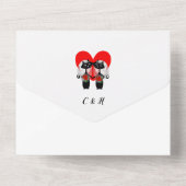 Niedliche Hochzeit von Lesbian Brides All In One Einladung (Rückseite)