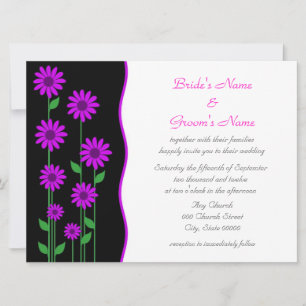 Niedliche Hochzeit von modernen violetten Blumen Einladung