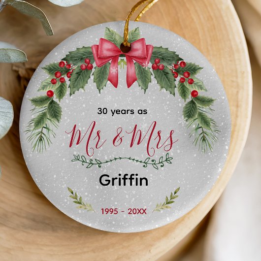 Niedliche Hochzeit Weihnachten zum Jubiläum Keramik Ornament