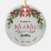 Niedliche Hochzeit Weihnachten zum Jubiläum Keramik Ornament (Vorne)