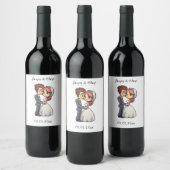 Niedliche Hochzeit Weinetikett (Flaschen)