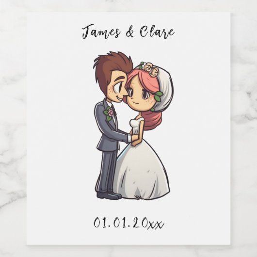 Niedliche Hochzeit Weinetikett (Einzelnes Label)