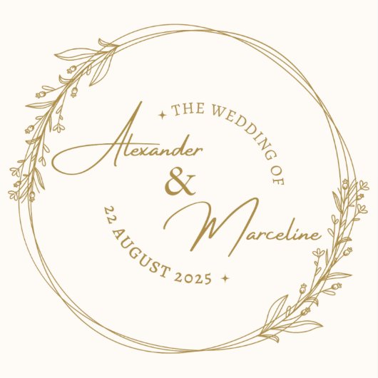 Niedliche Hochzeitkarte Aufkleber (Vorderseite)