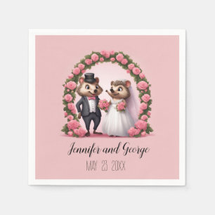 Niedliche Hochzeitsbrille und Groom Napkins Serviette