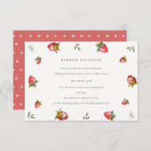 Niedliche Hochzeitsempfehlung für Rotes Erdbeeren Begleitkarte (Vorne/Hinten)