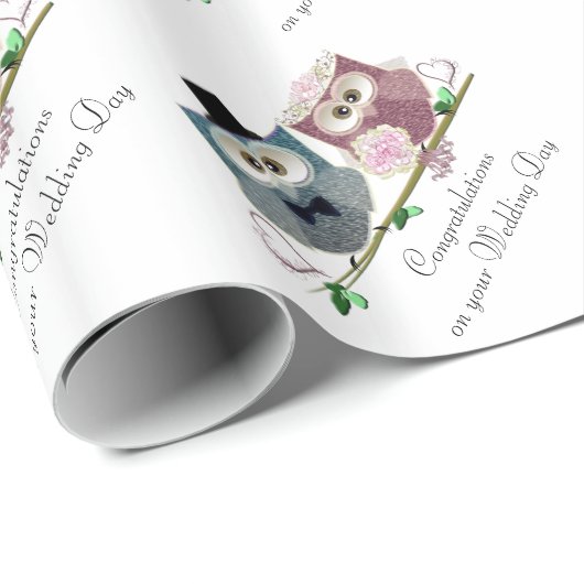 Niedliche Hochzeitsfeiern Gratulation Wrapping Pap Geschenkpapier (Rolleneckpunkt)