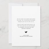 Niedliche Hochzeitsfotokarte Ankündigung (Rückseite)