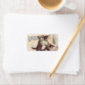 Niedliche Hochzeitskatzen Braut und Bräutigam Adressaufkleber (Insitu)