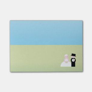 Niedliche Hochzeitspaare Post-it Klebezettel