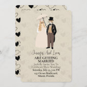 Niedliche Hochzeitsreise mit Katzenbraut und Bräut Einladung (Vorne/Hinten)