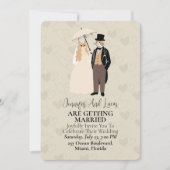 Niedliche Hochzeitsreise mit Katzenbraut und Bräut Einladung (Vorderseite)