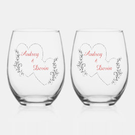 Niedliche Hochzeitssache Weinglas Ohne Stiel