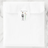 Niedliche Hochzeitsticker Runder Aufkleber (Tasche)