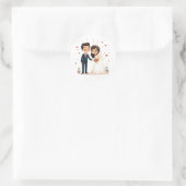 Niedliche Hochzeitsticker Runder Aufkleber (Tasche)