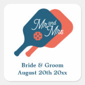Niedliche Hochzeitsticker von Mr. und Mrs. pickleb Quadratischer Aufkleber (Vorderseite)