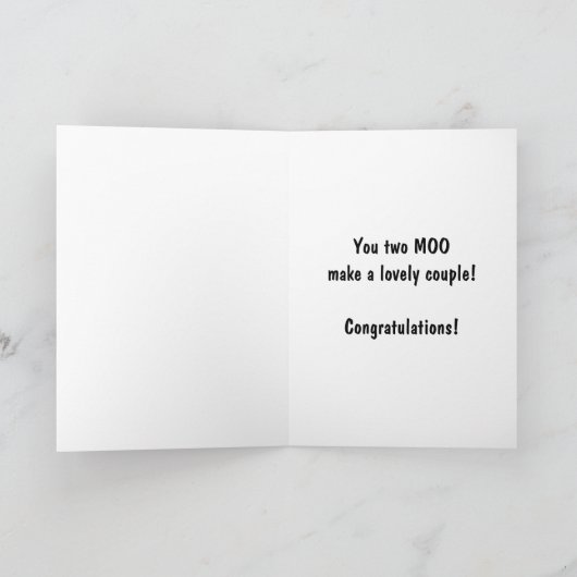 Niedliche Hochzeitwünsche Karte (Innenseite)