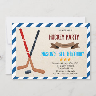 Niedliche Hockey-Party Einladung