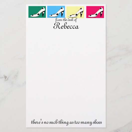 Niedliche hohe Ferse beschuht Briefpapier (Vorderseite)