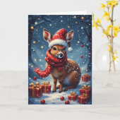 Niedliche Holiday DoeFolded Grußkarte Karte (Gelbe Blume)