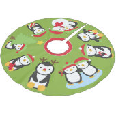 Niedliche Holiday Pinguine Weihnachtsbaumrock Polyester Weihnachtsbaumdecke (Schrägansicht)