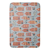 Niedliche holländische Häuser - Kanalhaus Amsterda Badematte (Vorderseite Vertikal)