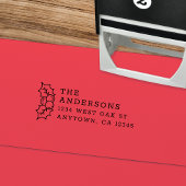 Niedliche Holly-Blätter + Berries-Rücksendeadresse Permastempel