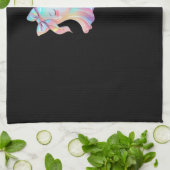 Niedliche Holographic Ghost umarmt Black Cat Cozy  Geschirrtuch (Gefaltet)