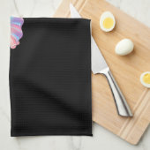 Niedliche Holographic Ghost umarmt Black Cat Cozy  Geschirrtuch (Viertel Falte)