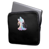 Niedliche Holographic Ghost umarmt Black Cat Cozy Laptopschutzhülle (Vorderseite Links)