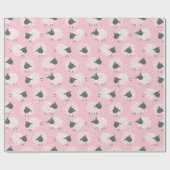 Niedliche Holzbraun auf rosa Geschenkpapier (Flach)