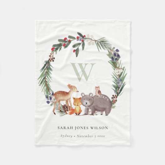 Niedliche Holzleafelblume Kids Fleecedecke (Vorderseite)