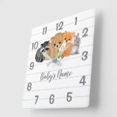 Niedliche Holzlebewesen Kinderzimmer Decke Wanduhr (Winkel)