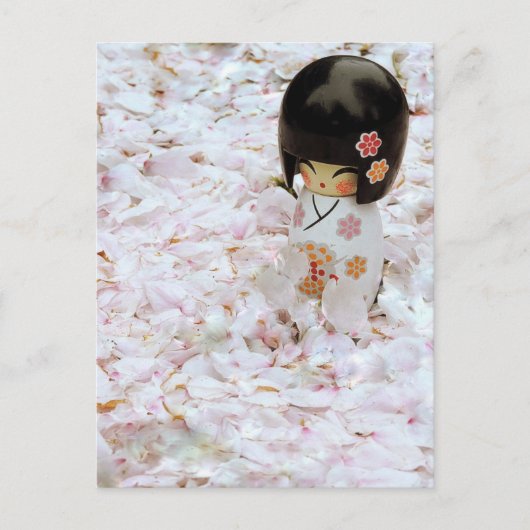 Niedliche Holzpuppe Postkarte (Vorderseite)