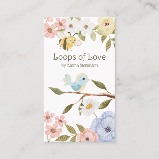 Niedliche Holzraupen- und Vogelflorenkrebse Visitenkarte (Vorderseite)