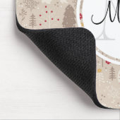 Niedliche Holztiere Nordic Muster Monogramm Mousepad (Ecke)