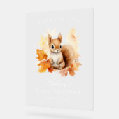 Niedliche Holzwurnholz-Eichhörnchen Kinderdusche E Acrylschild (Winkel)