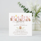 Niedliche Honey Bear Baby Dusche Einladung (Stehend Vorderseite)