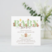 Niedliche Honey Bear Baby Dusche Einladung (Stehend Vorderseite)