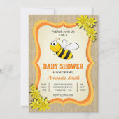 Niedliche Honey Bee Baby Dusche Einladung (Vorderseite)