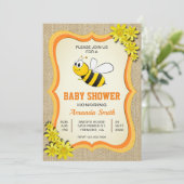 Niedliche Honey Bee Baby Dusche Einladung (Stehend Vorderseite)